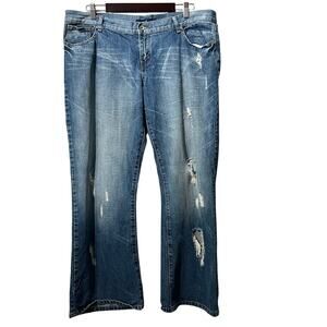 Revolt Jeans Women's Plus Size 19 Blue Wide Leg Y2K Vintage Distressed Denim